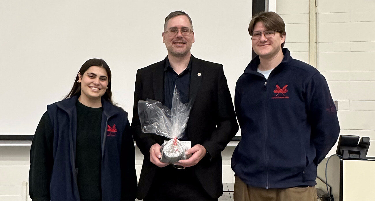 Mick Prieur, Senior Technical Director of Engineering at CAC, presenting the Concrete Zero Action Plan to students at McMaster University.